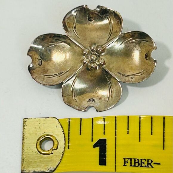 Vintage Stuart Nye RARE SET Sterling Silver Dogwood Floral Brooch and Earrings - Picture 12 of 13